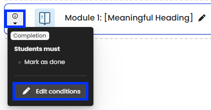 Moodle - Activity Completion - Teacher View - Editing